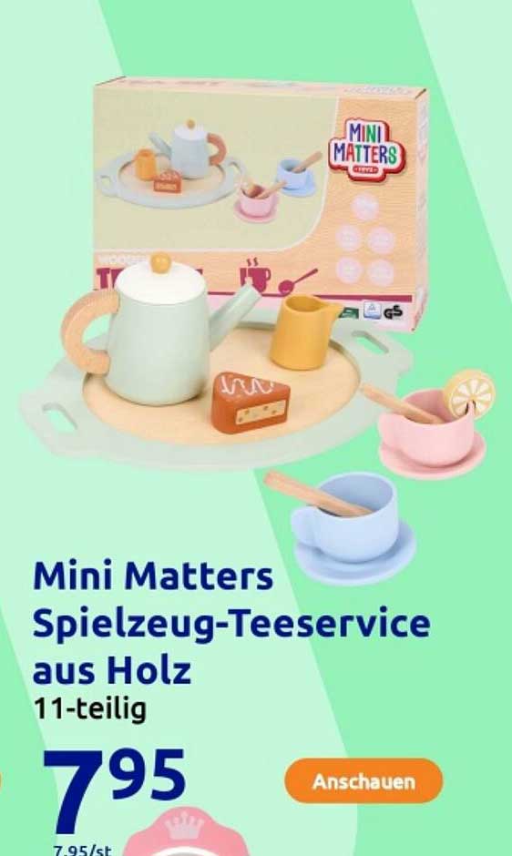 Mini Matters Spielzeug-Teeservice aus Holz - 11-teilig