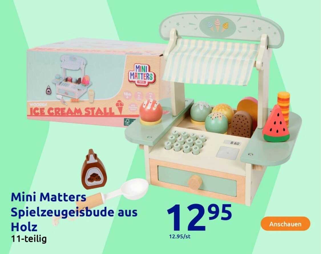 Mini Matters Spielzeugeisbude aus Holz - 11-teilig