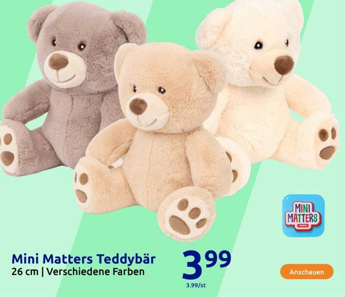 Mini Matters Teddy Bär 26 cm - Verschiedene Farben
