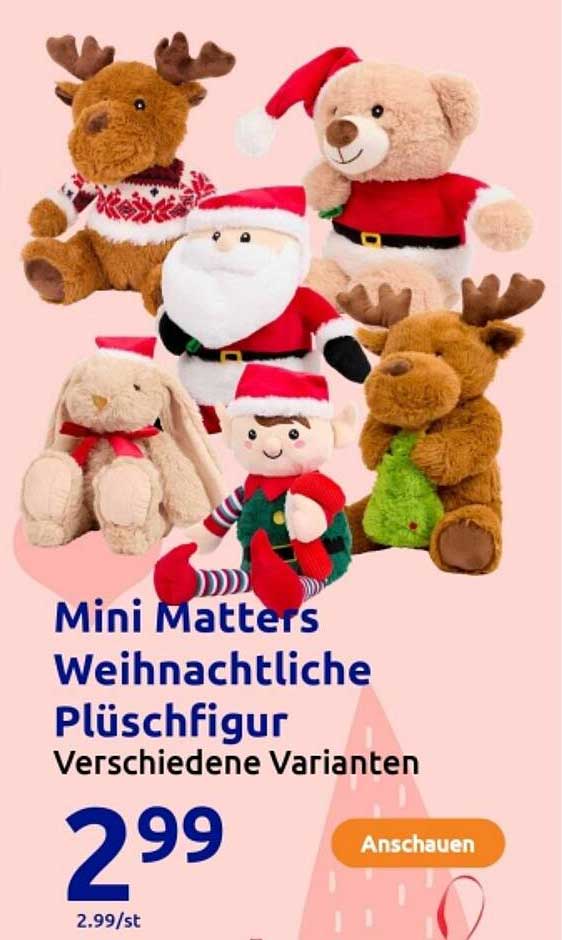 Mini Matters Weihnachtsliche Plüschfigur - Verschiedene Varianten