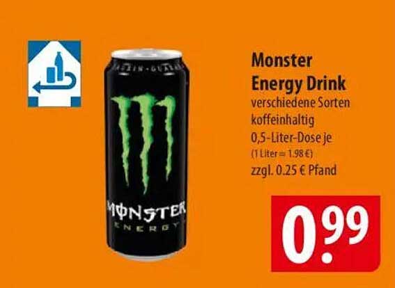 Monster Energy Drink - verschiedene Sorten koffeinhaltig 0,5-Liter-Dose je