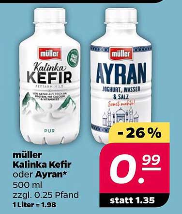 müller Kalinka Kefir oder Ayran 500 ml - Jetzt zum Aktionspreis!