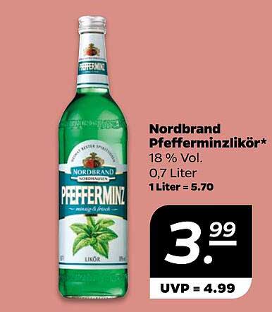 Nordbrand Pfefferminzlikör 0,7 Liter