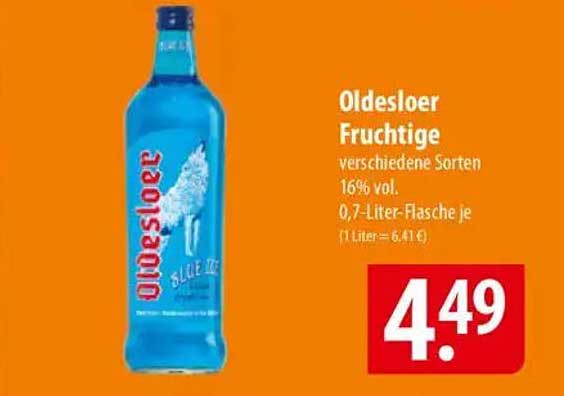 Oldesloer Fruchtige verschiedene Sorten 16% vol 0,7-Liter-Flasche je