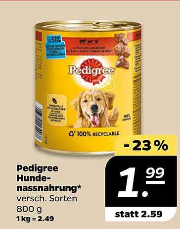 Pedigree Hundenassnahrung 800 g für nur 1,99 €