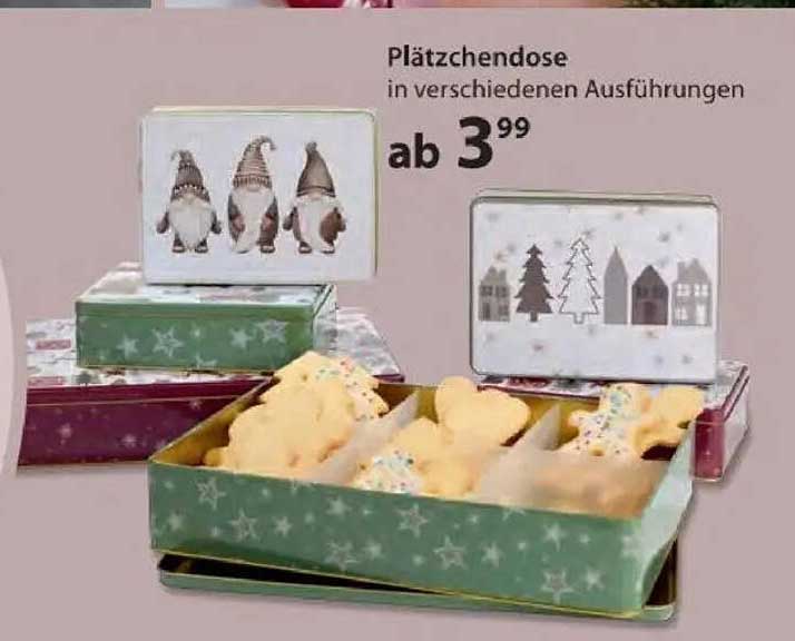 Plätzchendose in verschiedenen Ausführungen