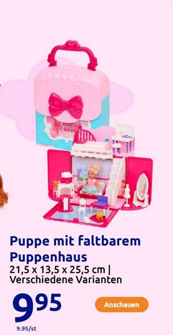 Puppe mit faltbarem Puppenhaus