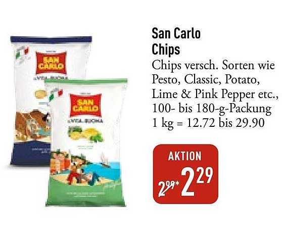 San Carlo Chips - Verschiedene Sorten