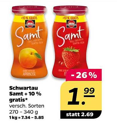 Schwartau Samt + 10% gratis* - Vielfältige Fruchtige Genüsse