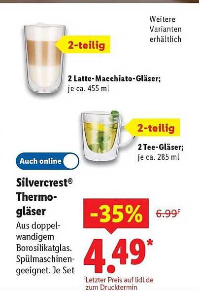Silvercrest® Thermogläser – 2-teiliges Set