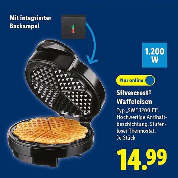 Silvercrest® Waffeleisen Typ „SWE 1200 E1“