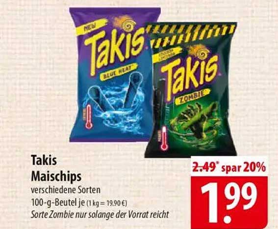 Takis Maischips verschiedene Sorten