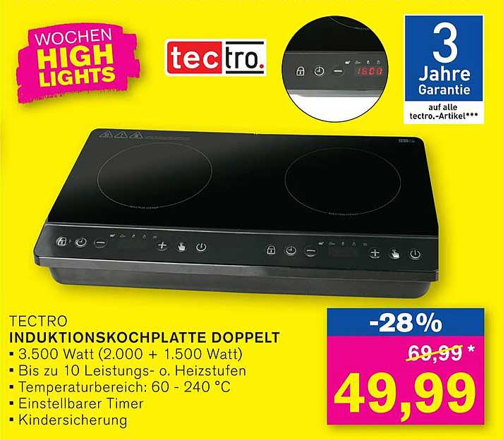TECTRO INDUKTIONSKOCHPLATTE DOPPELT