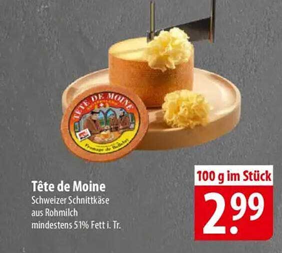 Tête de Moine - Schweizer Schnittkäse aus Rohmilch mindestens 51% Fett i. Tr.