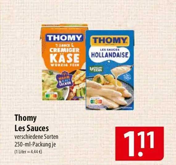 Thomy Les Sauces – verschiedene Sorten 250-ml-Packung