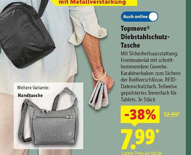 Topmove® Diebstahlschutz-Tasche