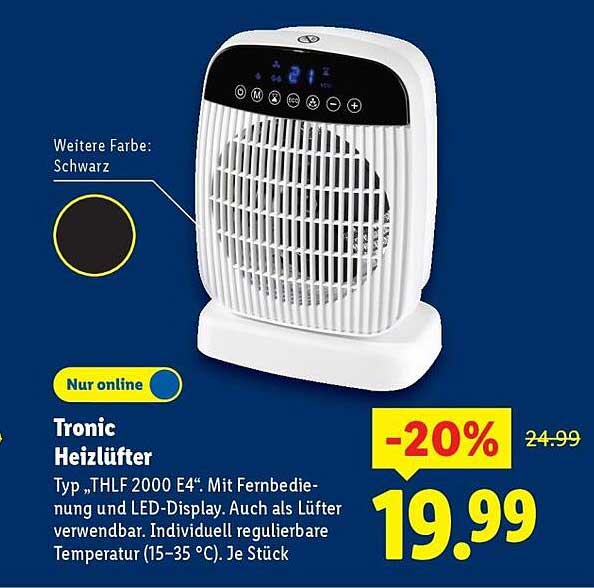 Tronic Heizlüfter Typ „THLF 2000 E4“