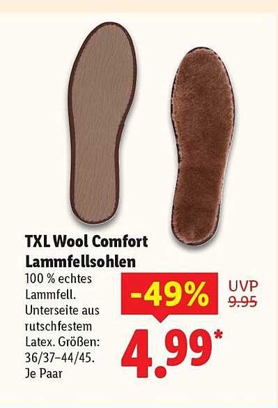 TXL Wool Comfort Lammfellsohlen
