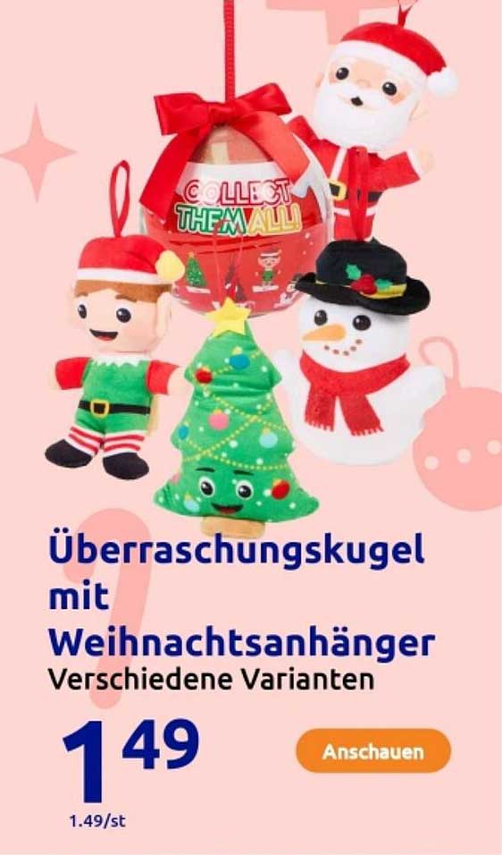 Überraschungskugel mit Weihnachtsanhänger - Verschiedene Varianten