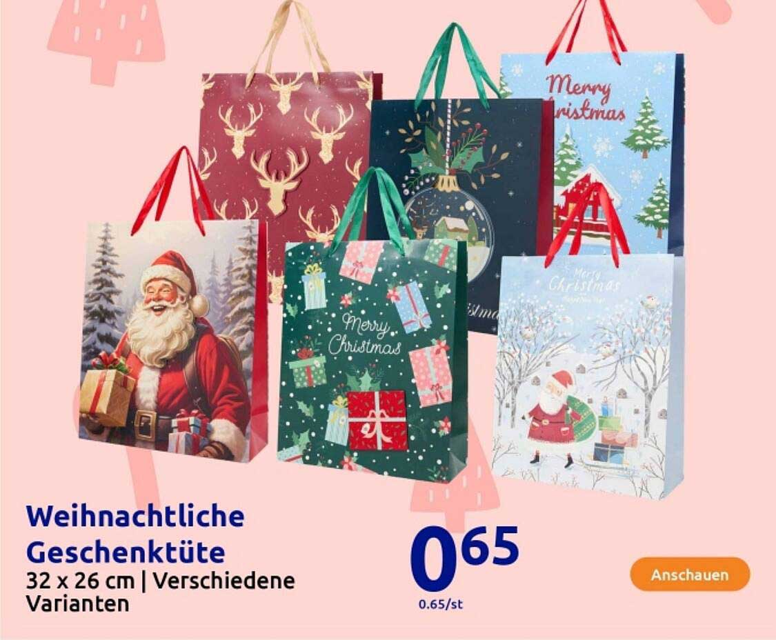 Weihnachtliche Geschenktüte 32 x 26 cm | Verschiedene Varianten
