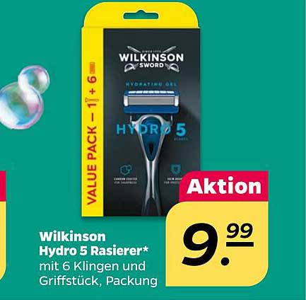 Wilkinson Hydro 5 Rasierer* mit 6 Klingen und Griffstück, Packung