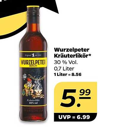 Wurzelpeter Kräuterlikör 30 % Vol., 0,7 Liter