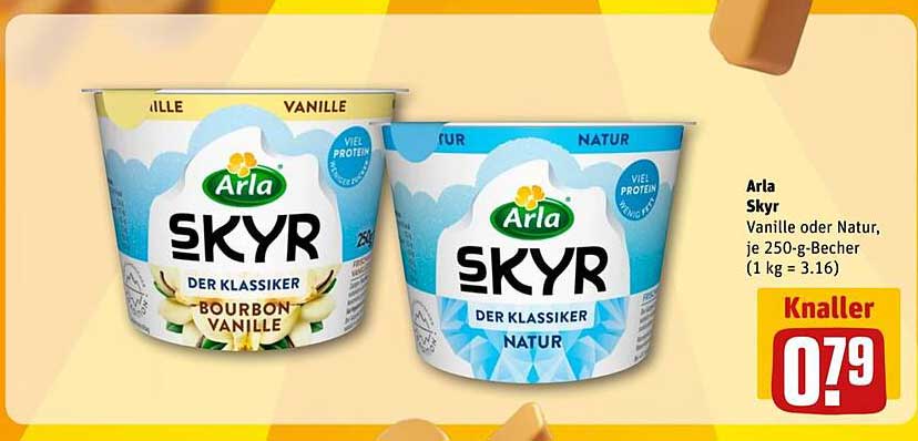 Arla Skyr der Klassiker Bourbon Vanille oder Natur