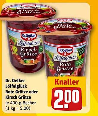Dr. Oetker Löffelglück Rote Grütze oder Kirsch Grütze 400-g-Becher