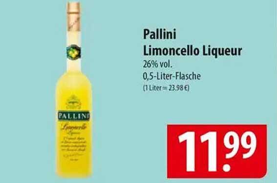 Pallini Limoncello Liqueur 0,5-Liter-Flasche