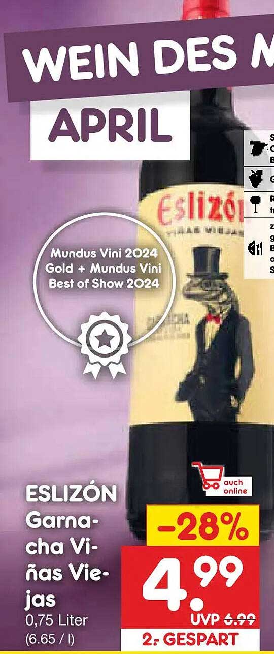 ESLIZÓN Garnacha Viñas Viejas 0,75 Liter