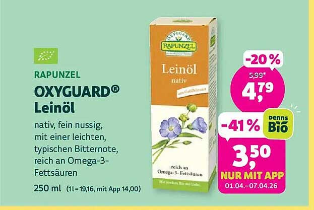 RAPUNZEL OXYGUARD® Leinöl