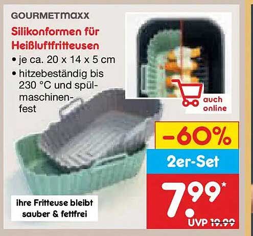 Silikonformen für Heißluftfritteusen