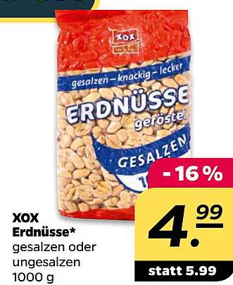 XOX Erdnüsse* gesalzen oder ungesalzen 1000 g