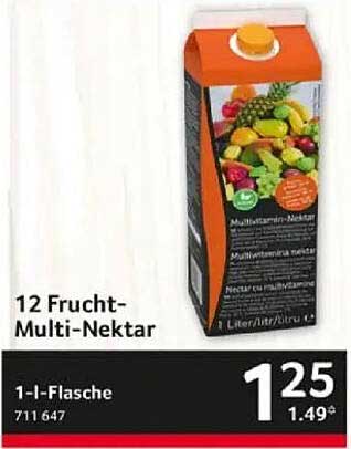 12 Frucht-Multi-Nektar 1-Liter-Flasche