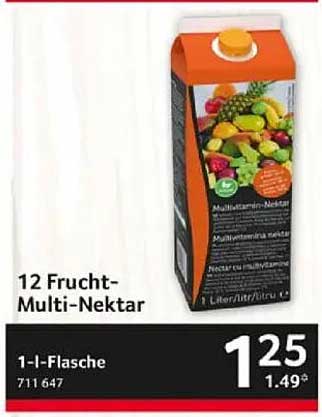 12 Frucht-Multi-Nektar 1-Liter-Flasche