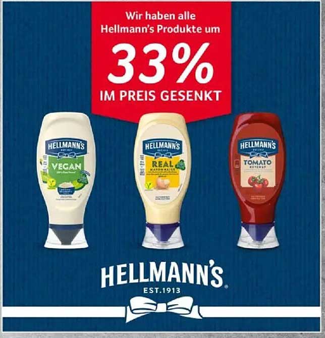 33 % Rabatt auf alle Hellmann's Produkte