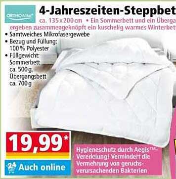 4-Jahreszeiten-Steppbett 135 x 200 cm