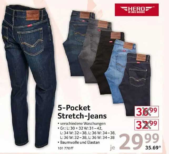 5-Pocket Stretch-Jeans in verschiedenen Waschungen