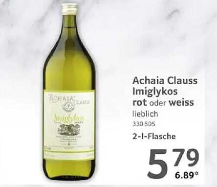 Achaia Clauss Imiglykos rot oder weiss - 2-Liter-Flasche