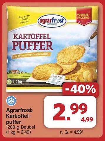 Agrarfrost Kartoffelpuffer 1200-g-Beutel (1 kg = 2,49)