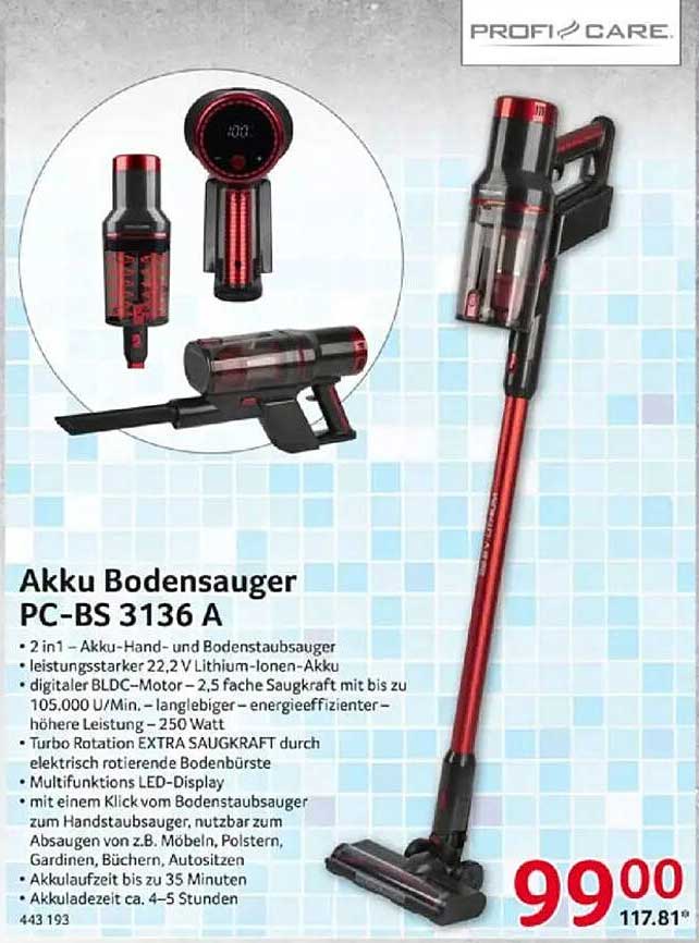 Akku Bodensauger PC-BS 3136 A