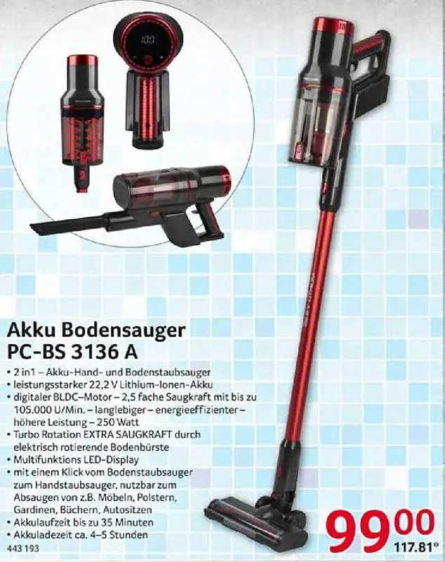 Akku Bodensauger PC-BS 3136 A