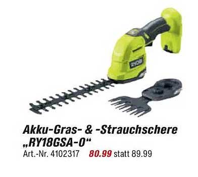 Akku-Gras- & Strauchschere „RY18GSA-O“
