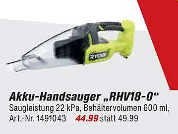 Akku-Handstaubsauger 'RHV18-0'