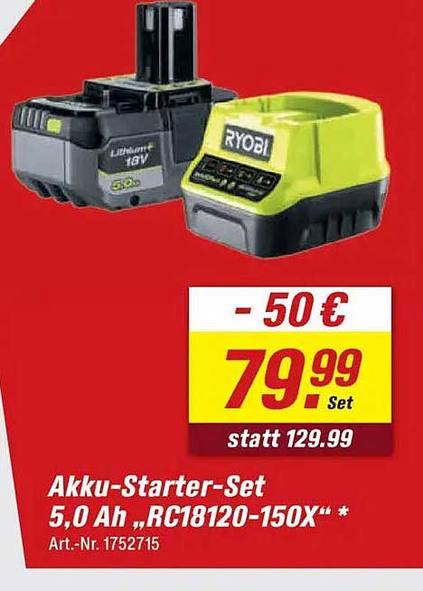 Akku-Starter-Set 5,0 Ah „RC18120-150X“