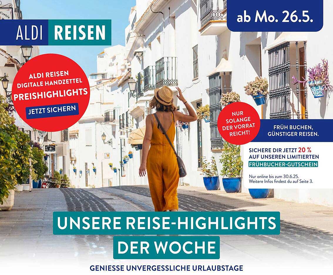 ALDI Reisen - Frühbucher-Gutschein mit 20 % Rabatt