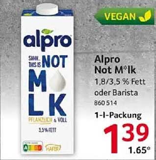 Alpro Not M*lK 1L - Pflanzliche Milchalternative