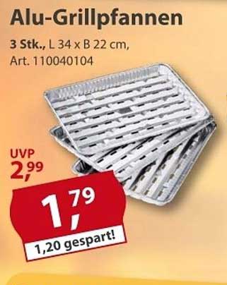 Alu-Grillpfannen 3 Stk., L 34 x B 22 cm