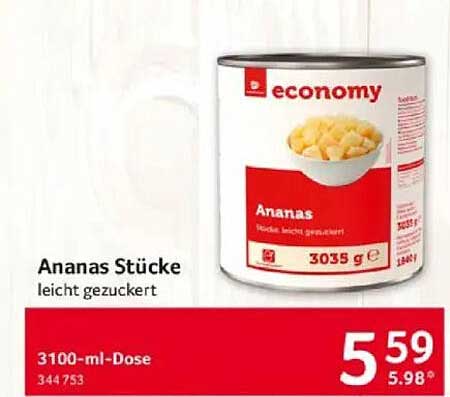 Ananas Stücke leicht gezuckert - economy