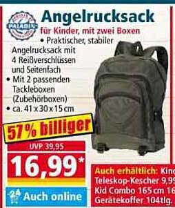 Angelrucksack für Kinder, mit zwei Boxen